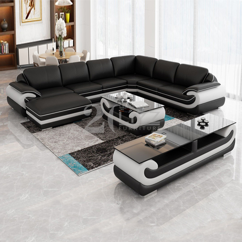 Moslemisches modernes Design-Leder-Schnitt-Wohnzimmer-Sofa