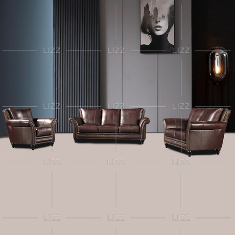 Möbelset Klassisches hochwertiges Ledersofa