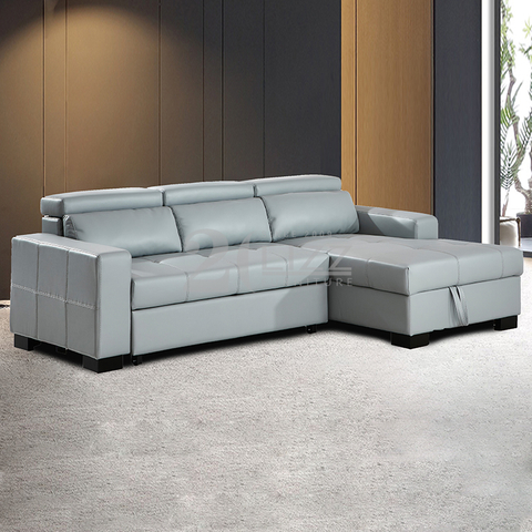 Freizeit Leder Wohnzimmersofa mit ausziehbarem Bett