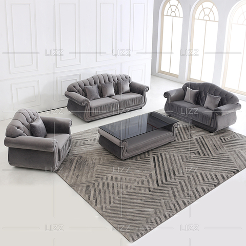 Wohnzimmersofa aus französischem Stoff mit Stauraum