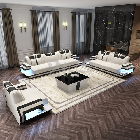 Hochwertiges quadratisches Schwarz-Weiß-Wohnzimmersofa
