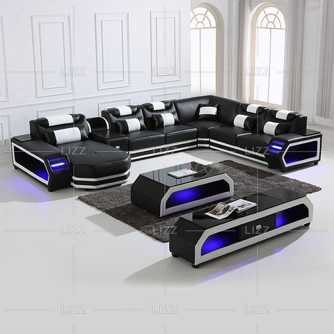 Leisure Sectional LED-Sofa mit Mitteltisch