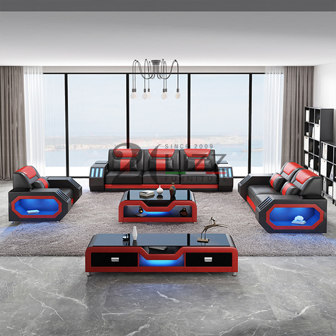 Home Stoff LED Schnittsofa für Familienzimmer
