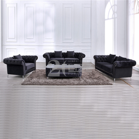Modulares Wohnzimmersofa aus Stoff mit Couchtisch