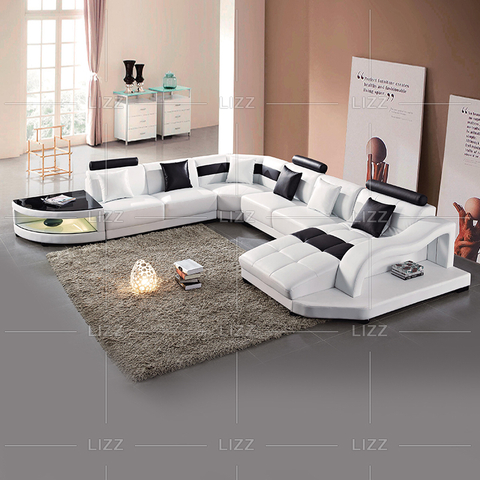 Home Canvas Led Schnittsofa mit großen Kissen
