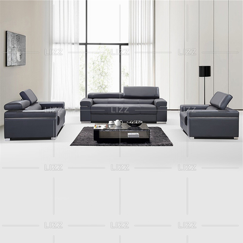 Wohnmöbel Heißer Verkauf Graues Ledersofa