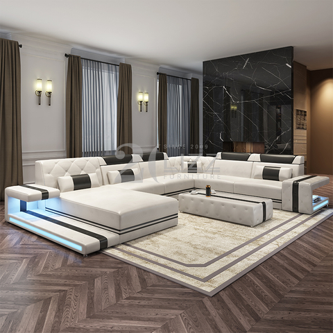 Stilvolles getuftetes LED-Anteilsofa mit Stauraum