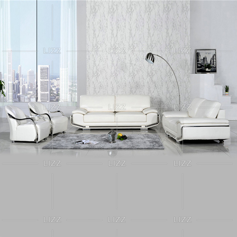 Heißer Verkauf echtes Leder Wohnzimmer Sofa mit Edelstahlfüßen