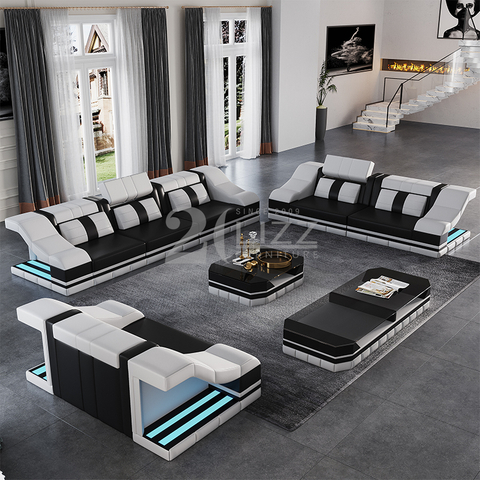 Moderne Leisure Lounge Suite Ledersofa-Set