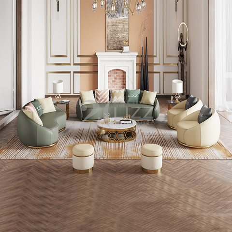 Bequemes einzigartiges goldenes Wohnzimmersofa
