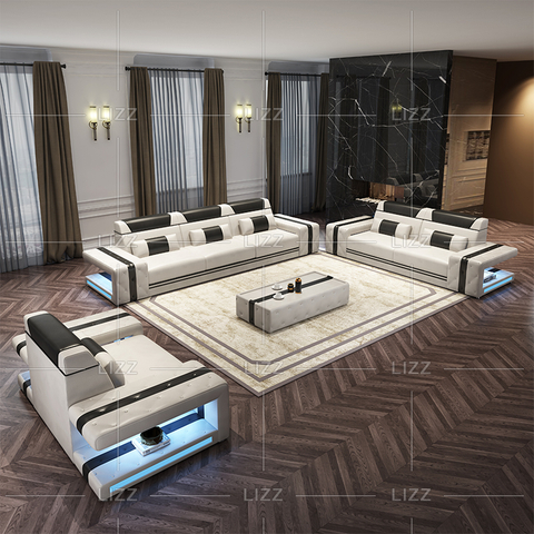Stilvolles LED-Sofa mit Tisch aus Canvas