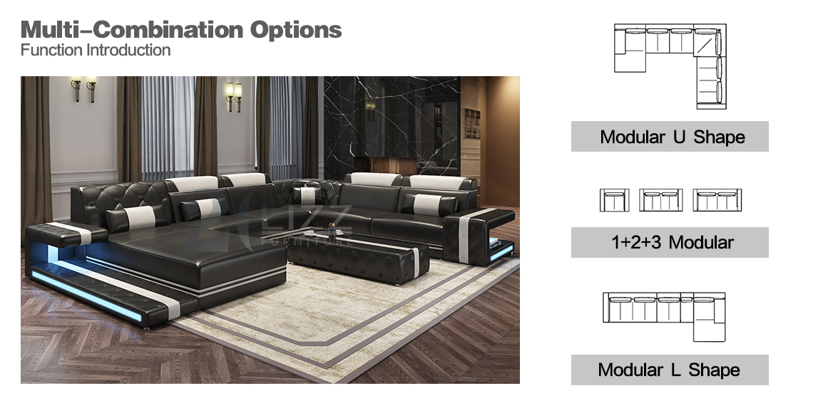 Ledersofa-Set.