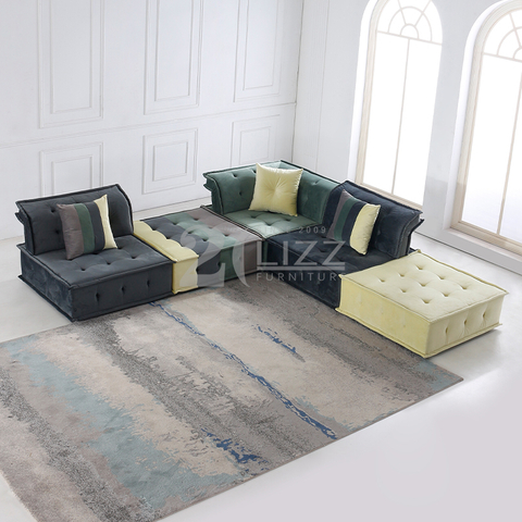 Modernes Ecksofa aus Stoff mit Holzrahmen