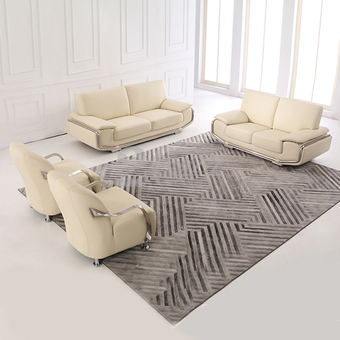 Klassisches Couch-Wohnzimmer-Sofa mit Edelstahl