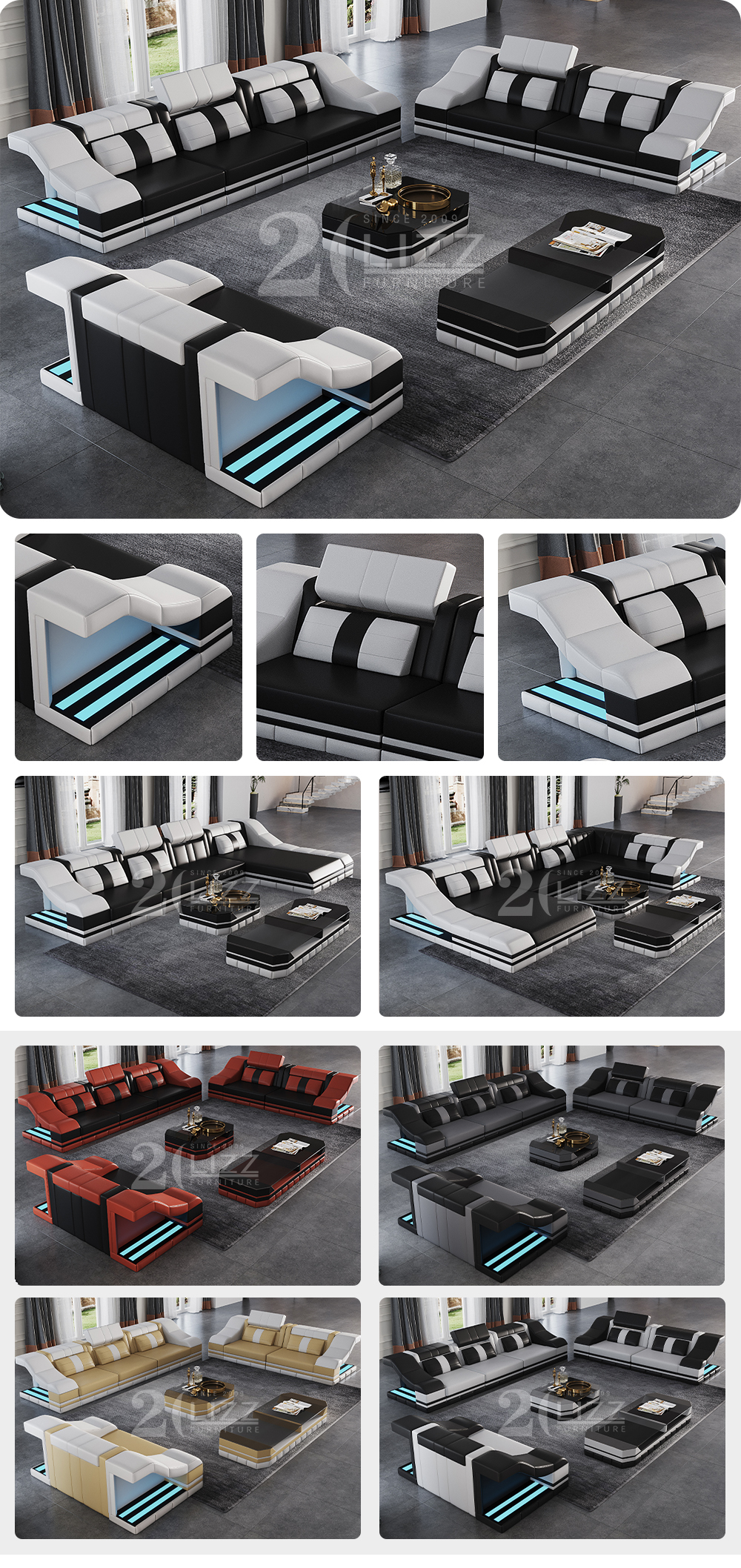 Ledersofa-Set.