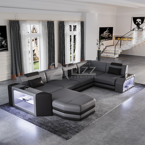Stilvolles getuftetes LED-Anteilsofa für Familienzimmer