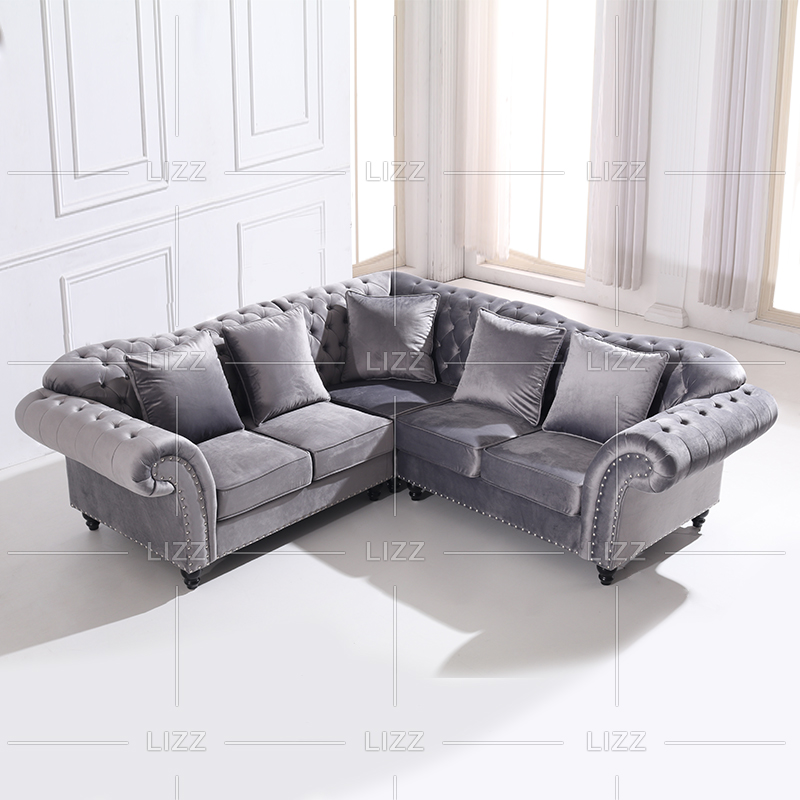 Zeitgenössisches Freizeit-Sofa aus Chesterfield-Stoff