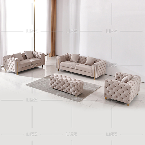 Geschwungenes Sofa aus Samtstoff