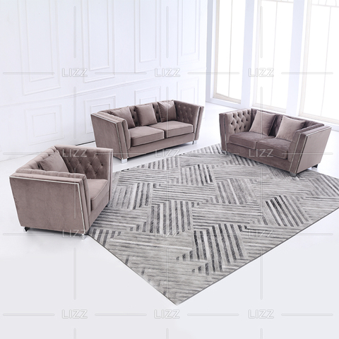 Wohnzimmer Freizeit Braunes Stoffsofa