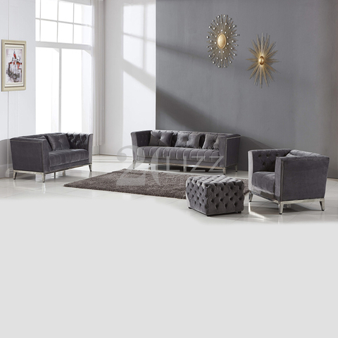 Modernes Chesterfield-Stoffsofa für Wohnzimmer