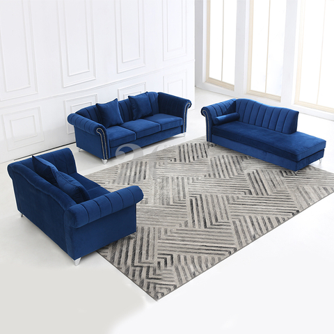 Kanada Stoff Wohnzimmersofa mit Chaiselongue