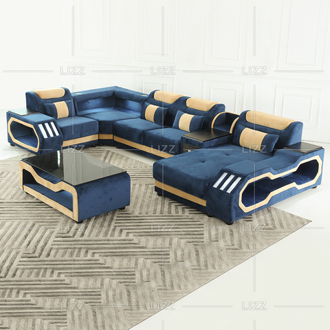 Geführtes Schnittsofa aus Stoff im amerikanischen Stil für Wohnzimmer