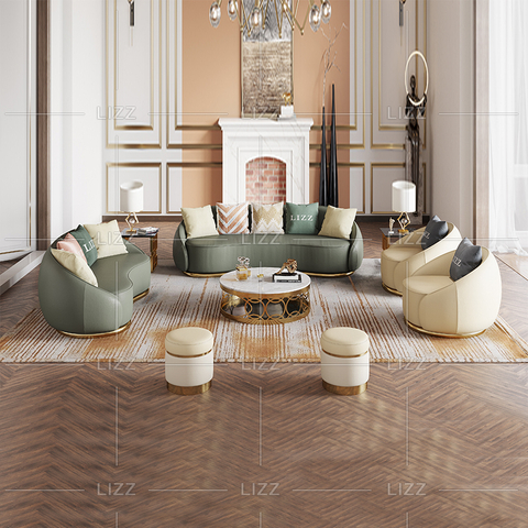 Luxus-Wohnzimmer Einzigartiges Ledersofa