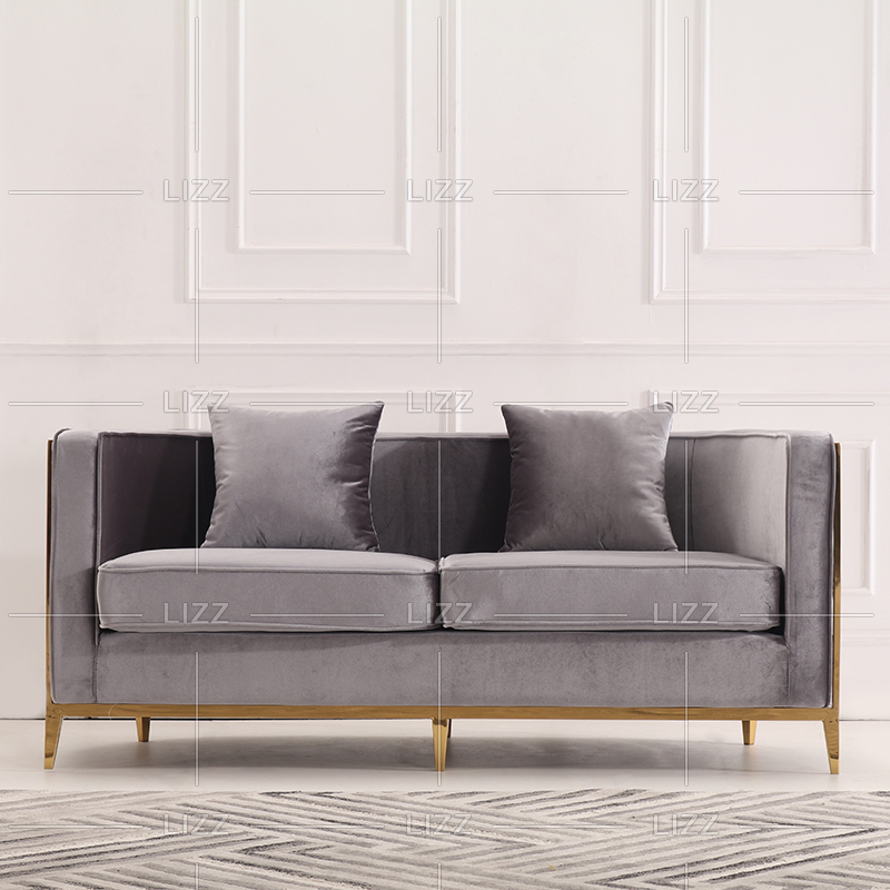 Luxuriöses Sofa aus Acrylgewebe mit Metallrahmen