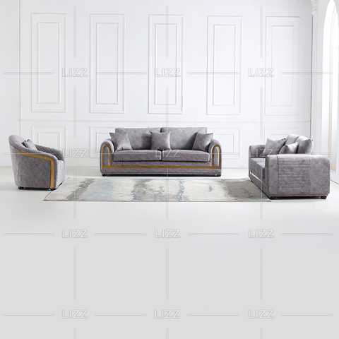 Kleines marineblaues Wohnzimmersofa mit Blumenmuster