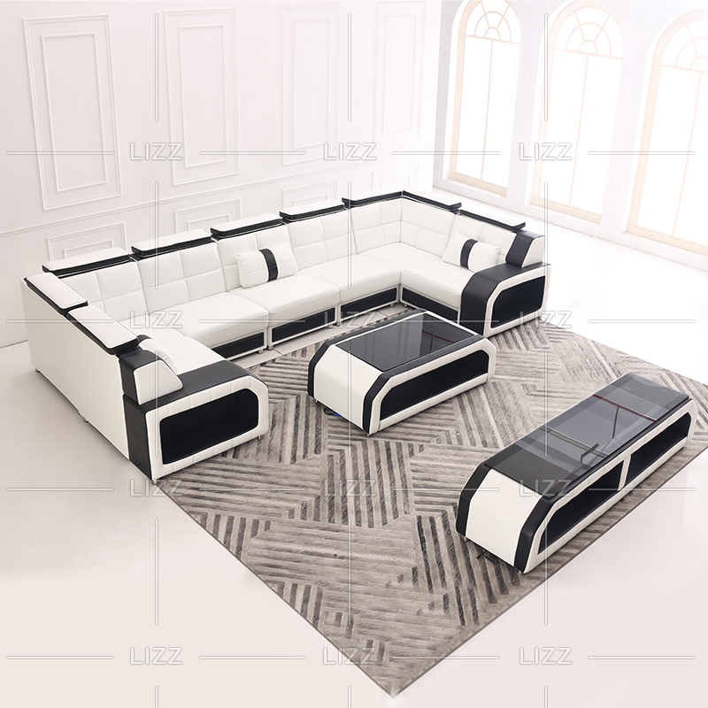Stilvolles Sofa mit Sofa aus Canvas und Couchtisch