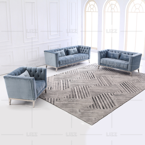 Zeitgenössisches luxuriöses 2-Sitzer-Sofa aus synthetischem Stoff