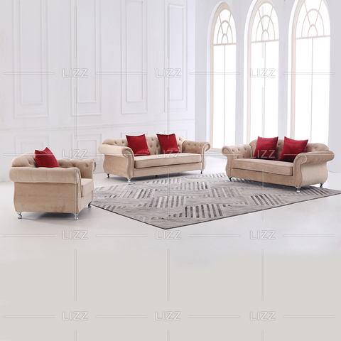 Möbelset Braun Samtstoff Sofa