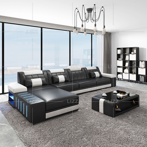L-Form geführtes Schnittsofa im amerikanischen Stil für Wohnzimmer