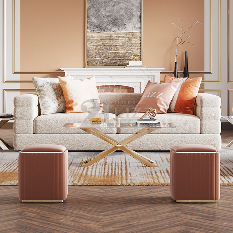 Modernes Wohnzimmersofa aus Stoff mit Tisch
