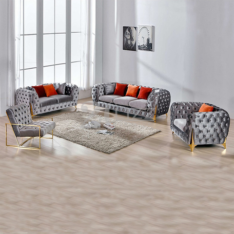 Freizeit High End Sofa aus Samtstoff