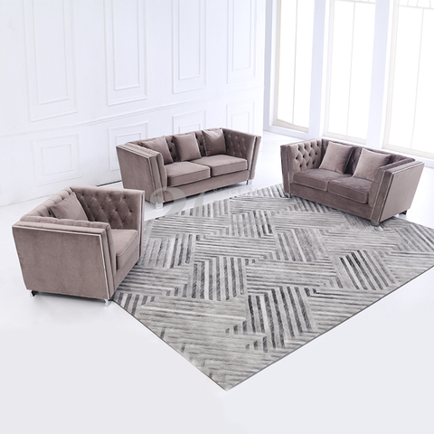 Übergroßes Chesterfield Sofa aus Samtstoff