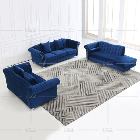 Ecksofa aus hochwertigem Stoff mit Chaiselongue